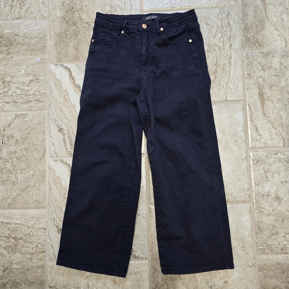 Judy Blue In the Navy Blue Wide Leg Tummy Control Crops Jeans Size 7 - Picture 8 of 9